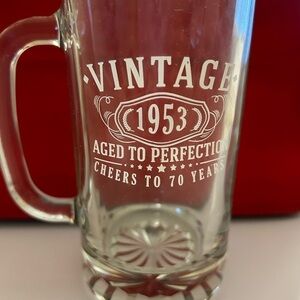 Vintage 1953 AGED TO PERFECTION Cheers to 70 years! Glass Beer Mug 16 oz…